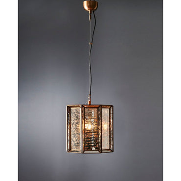 Orion Glass 1 Light Pendant Brass