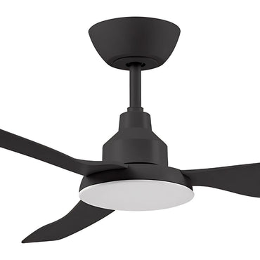 Glacier DC Ceiling Fan - 3 Blade 52" Black with Light