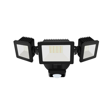 LED Adjustable Security Light With Sensor Black / Tri-Colour