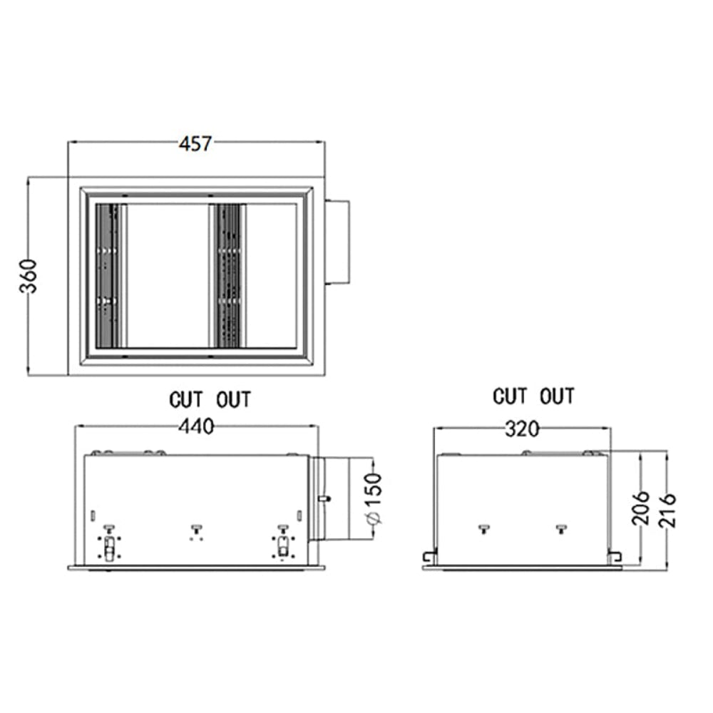 Domini Mini Domino CCT 3 in 1 Exhaust Fan Black
