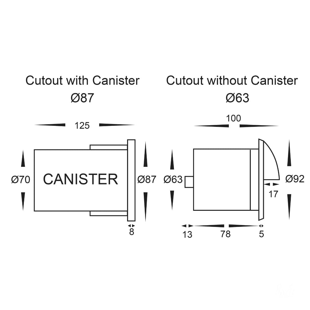 Ollo Recessed Wall / Step Light with Eyelid 316 Stainless Steel