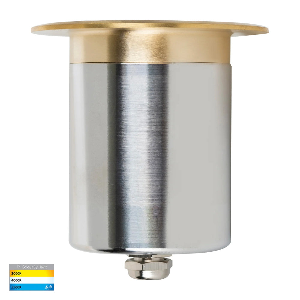Ollo Brass TRI Colour LED Wall or Inground Step/Deck Light