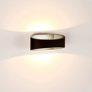 Luxe Oval Tapered Wall Mounted Light Poly Powder Coated Black