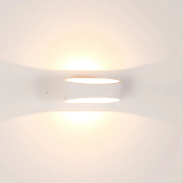 Luxe Oval Tapered Up Down Wall Light White