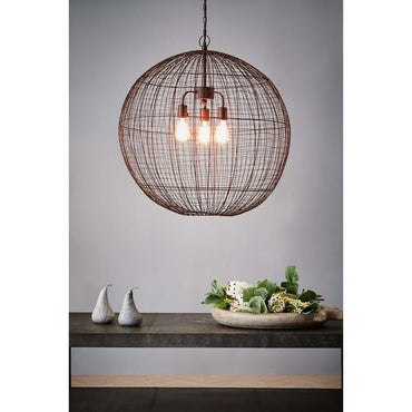 Cray Ball Large Antique Copper Wire Pendant