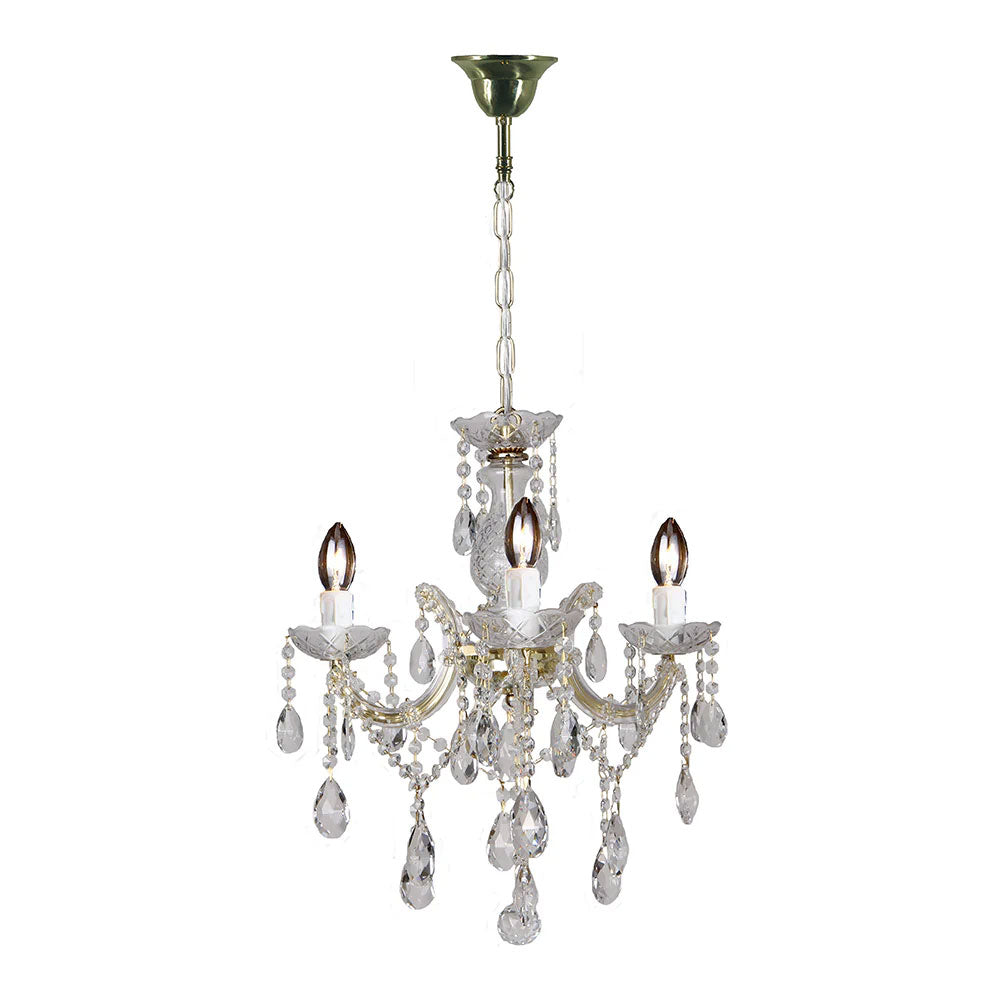 Zurich Chandelier 3 Light Gold