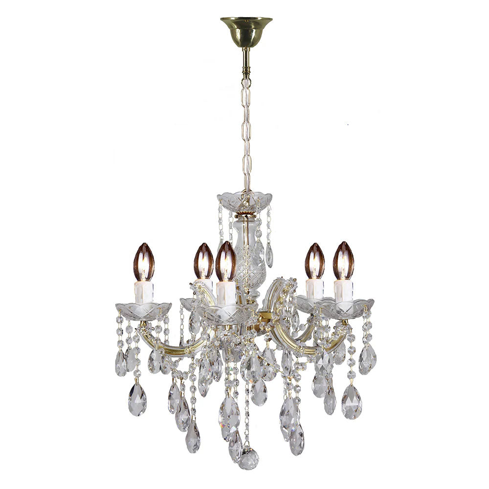 Zurich Chandelier 5 Light Gold