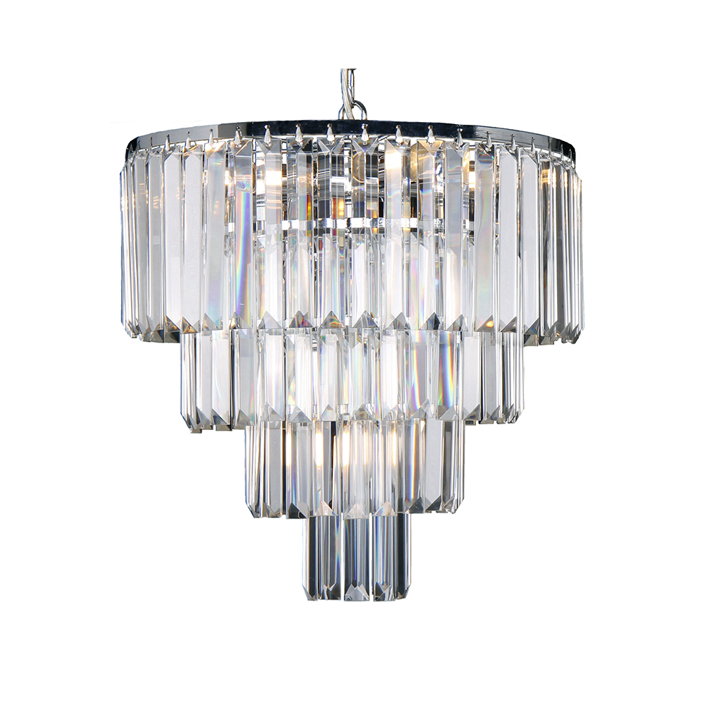 Celestial 4 Tier 5 Light Crystal Pendant/Chandelier Chrome