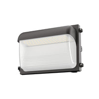 Black outdoor flood light on a white background