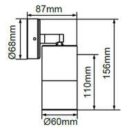 Technical drawing of a mechanical component with dimensions labeled