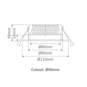 Deco 13W Dimmable LED Downlight Aluminium Tri Colour