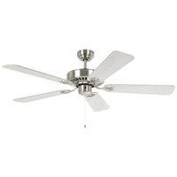 Waikiki 52" AC Fan Satin Nickel / Oak Blades