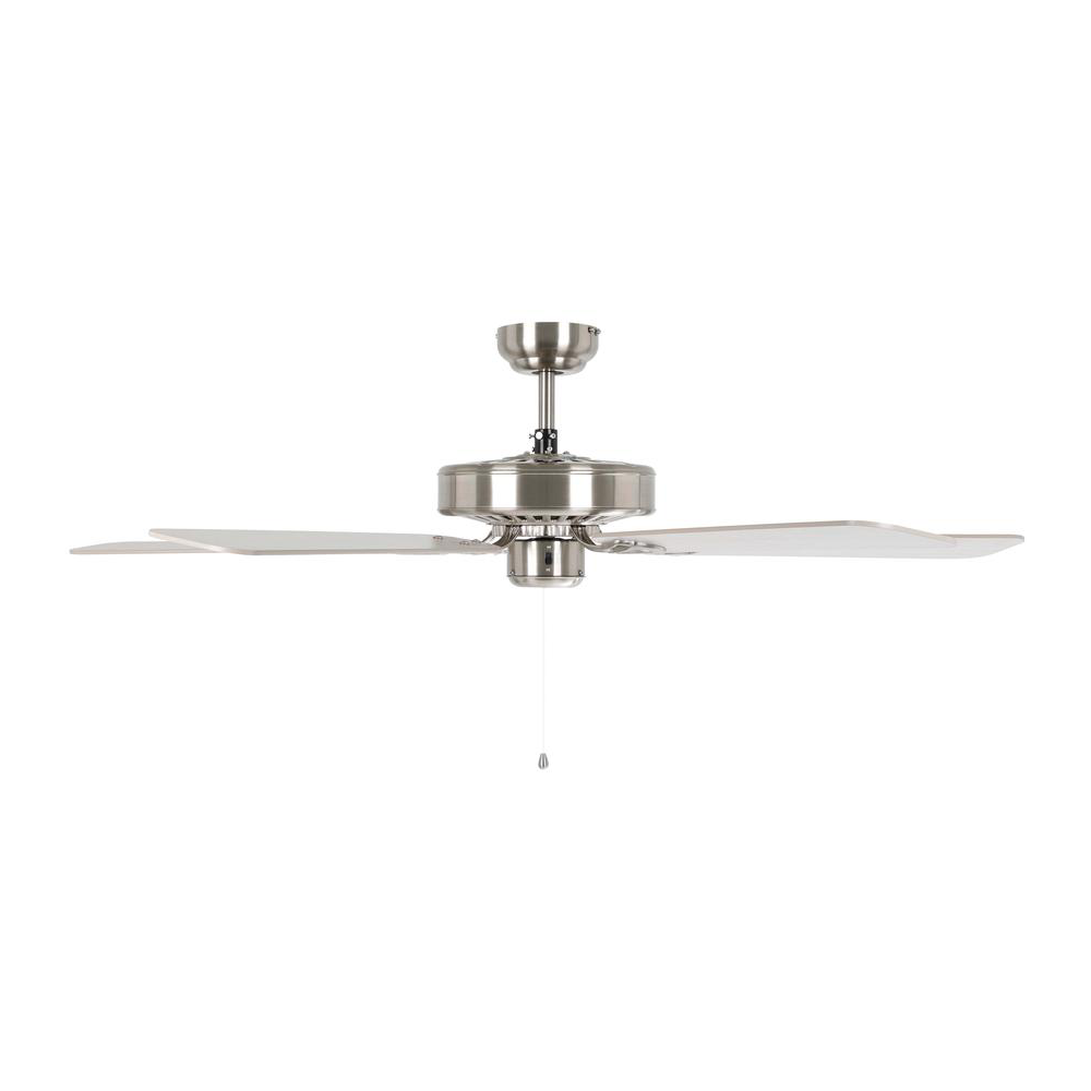 Waikiki 52" AC Fan Satin Nickel / Oak Blades