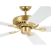 Waikiki 52" AC Fan Brushed Brass / White Blades