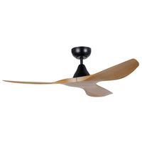 Surf 48" DC Ceiling Fan Matt Black / Burmese Teak