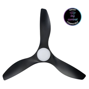 Surf 52" DC Ceiling Fan With 20W LED Matt Black / Tri-Colour