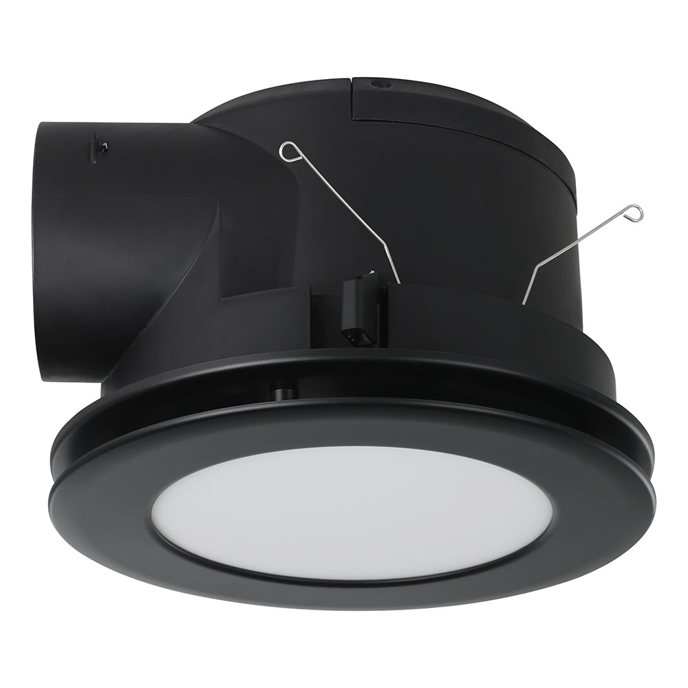 Samba Round Exhaust Fan With 10W LED Matt Black Tri-Colour