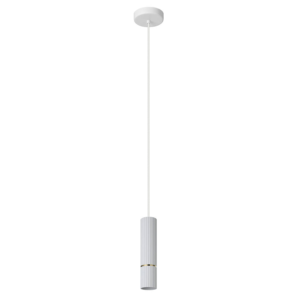 Caminia 1 Light GU10 Pendant White and Brass
