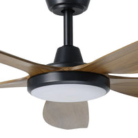 Miami 60" DC Ceiling Fan With 20W LED Black / Teak - Tri-Colour