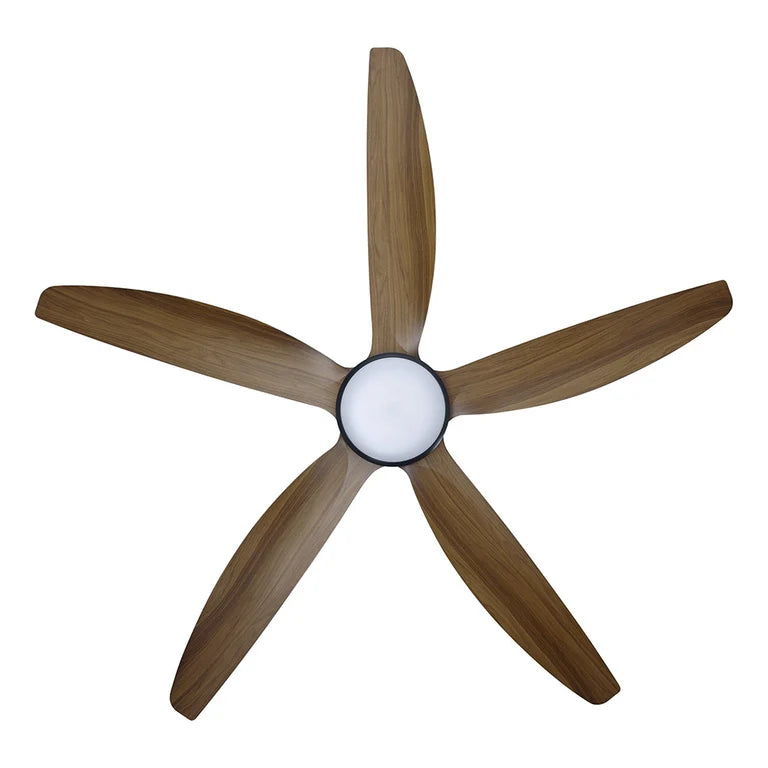 Miami 60" DC Ceiling Fan With 20W LED Black / Teak - Tri-Colour
