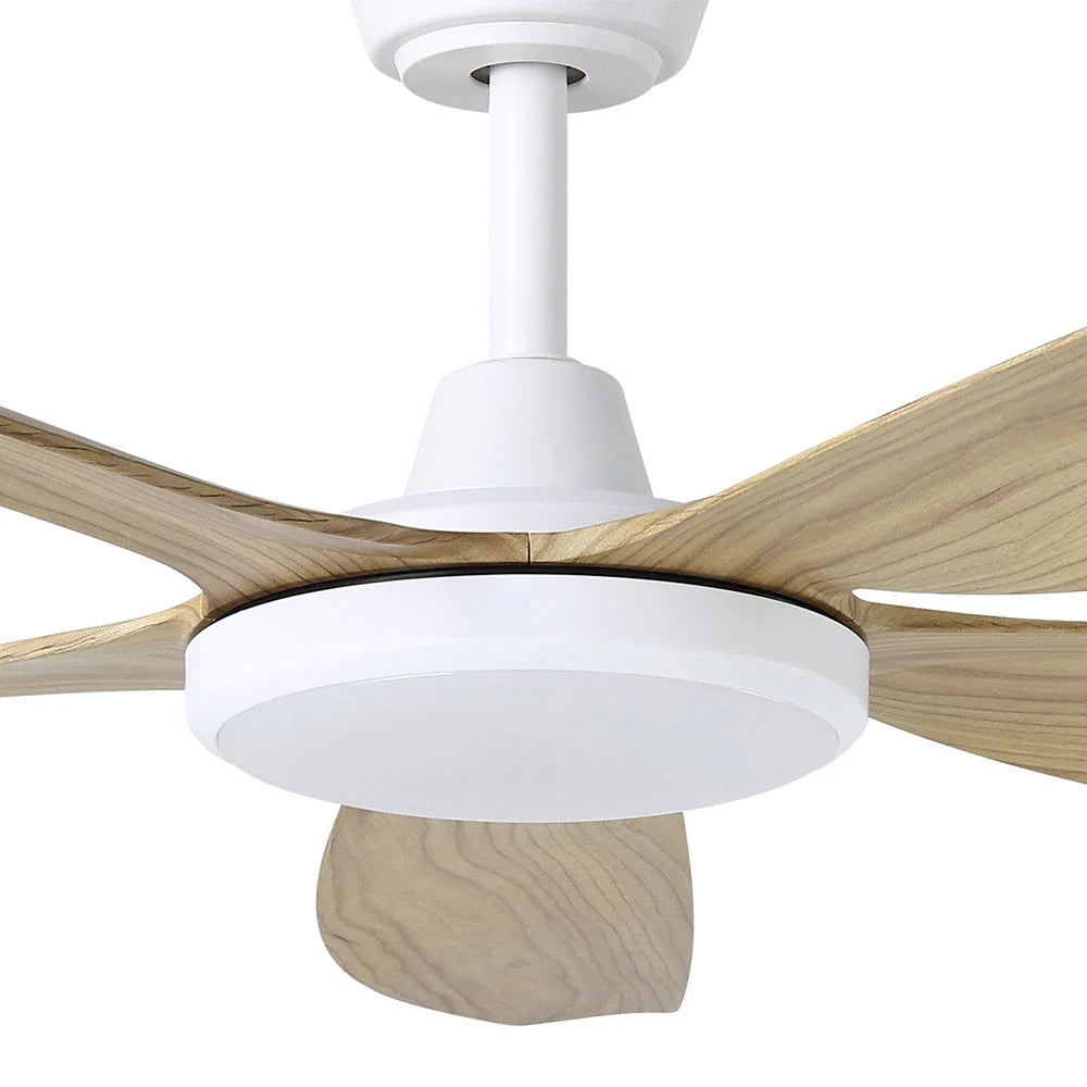 Miami 60" DC Ceiling Fan With 20W LED White / Blackbutt - Tri-Colour