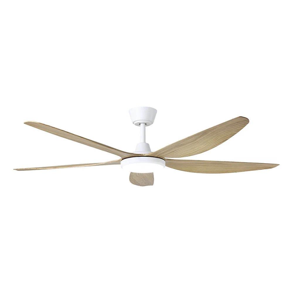 Miami 60" DC Ceiling Fan With 20W LED White / Blackbutt - Tri-Colour