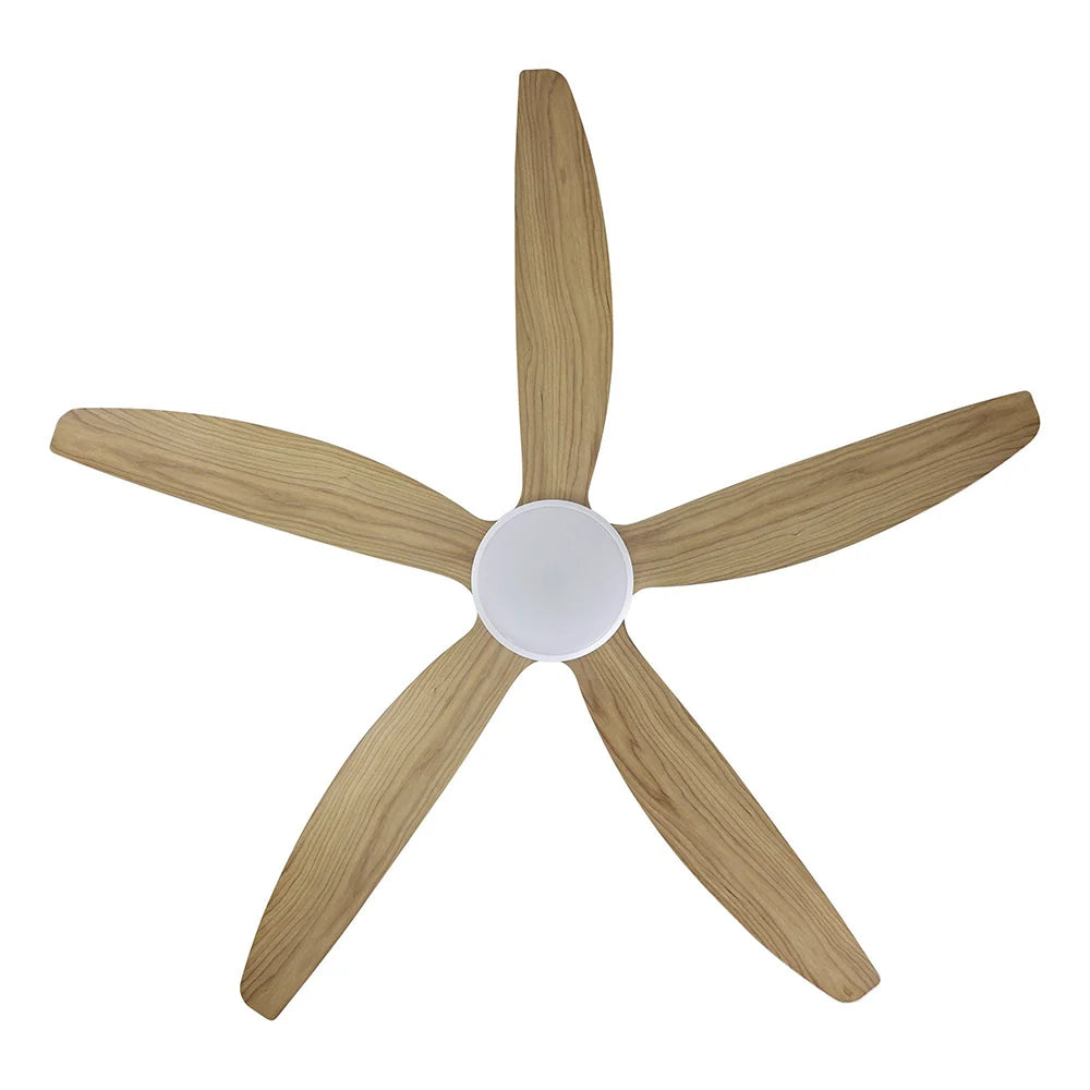 Miami 60" DC Ceiling Fan With 20W LED White / Blackbutt - Tri-Colour