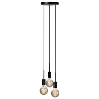 Paco 3 Light Cluster Suspension Pendant Black