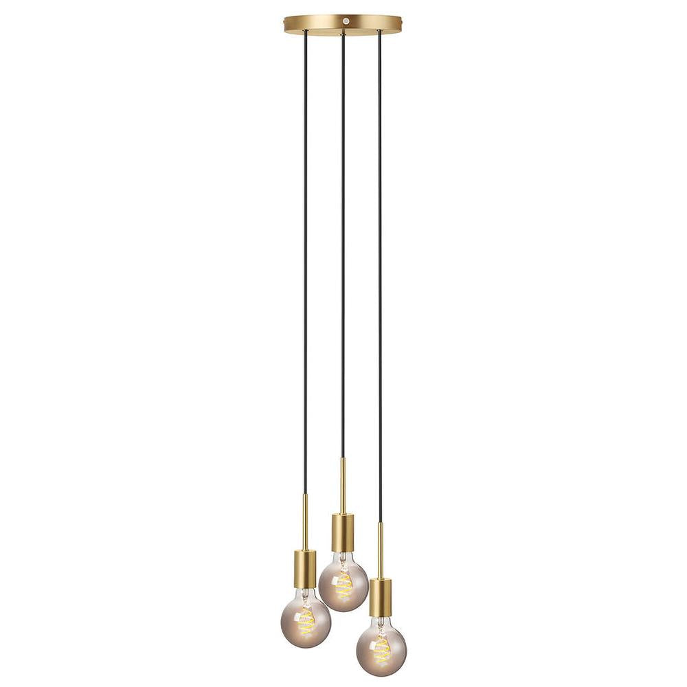 Paco 3 Light Cluster Suspension Pendant Brass