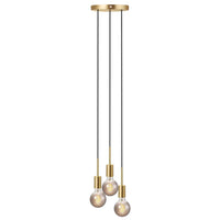 Paco 3 Light Cluster Suspension Pendant Brass