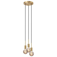 Paco 3 Light Cluster Suspension Pendant Brass