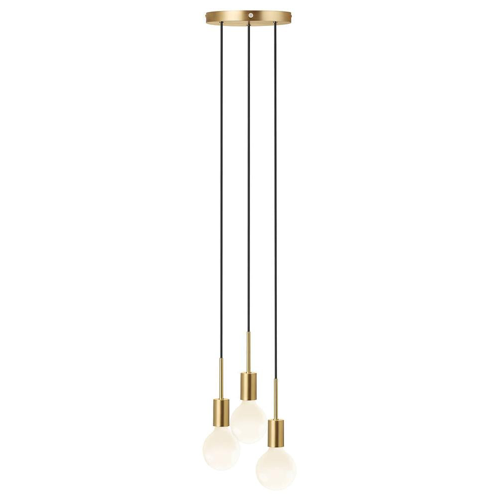 Paco 3 Light Cluster Suspension Pendant Brass