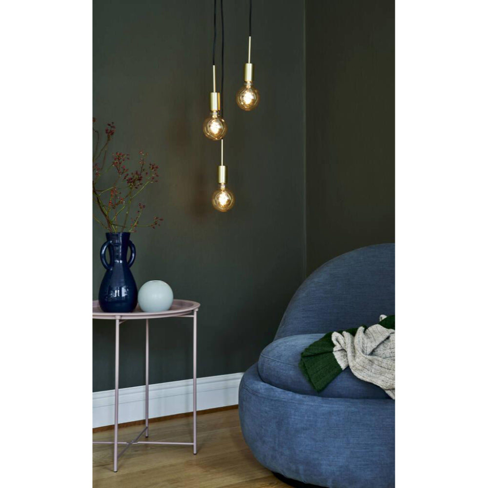 Paco 3 Light Cluster Suspension Pendant Brass