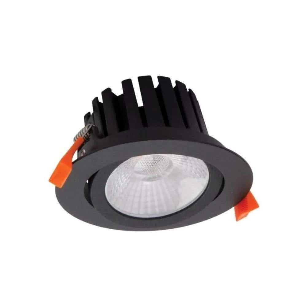 Aqua Tilt 13W Dimmable LED Downlight Tri-Colour Black