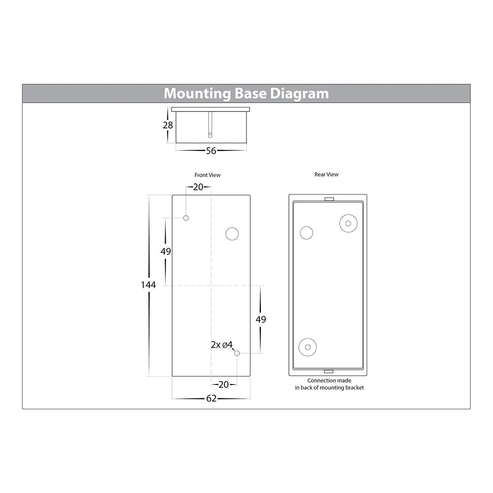 Accord Black TRI Colour Up & Down LED Wall Light