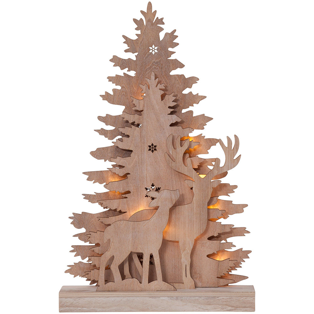 Fauna Tree & Reindeer Standing Decoration Brown