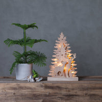 Fauna Tree & Reindeer Standing Decoration Brown