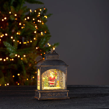 Xmas Vinter Battery Operated Santa Lantern Bronze