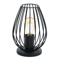 Newtown Vintage Wire Cage Table Lamp Black