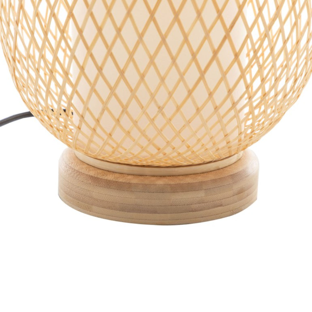 Natural Hand-Woven Bamboo Oval Table Lamp