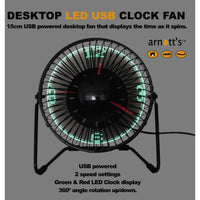Desktop LED USB Clock Fan