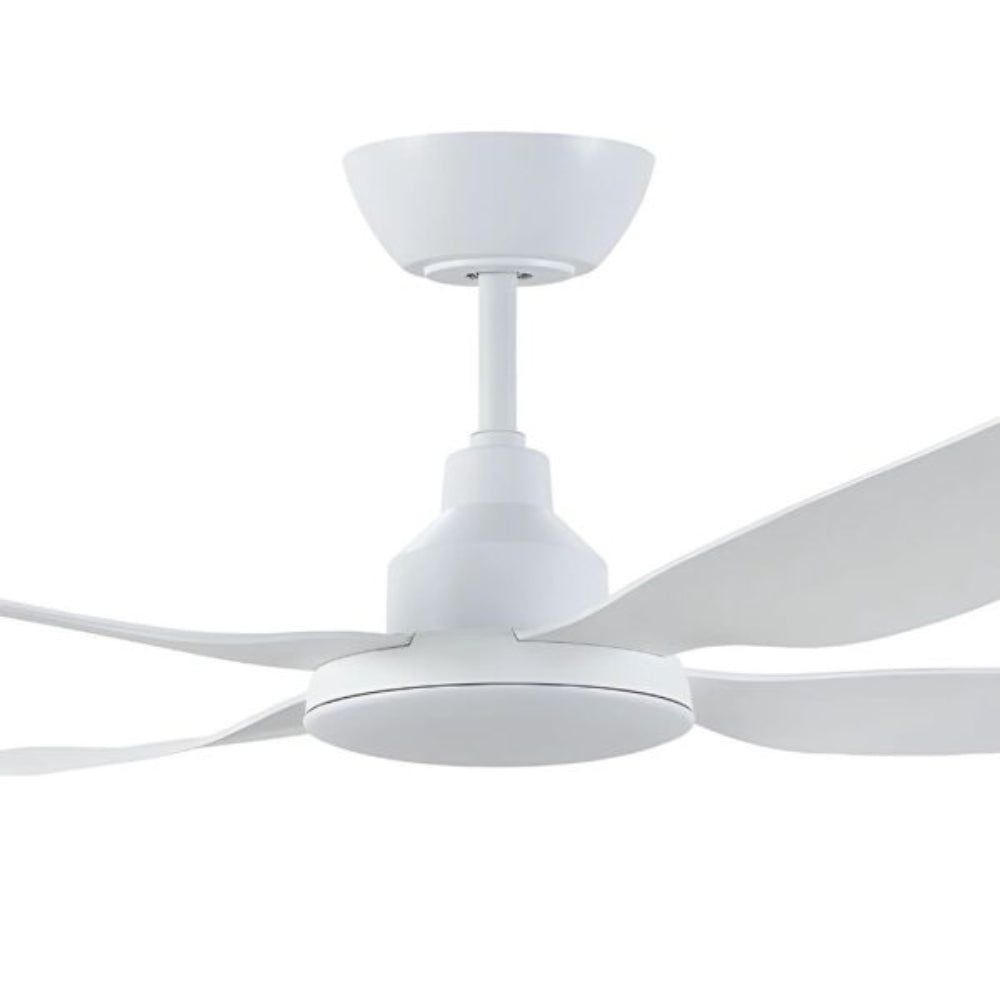 White ceiling fan on a white background