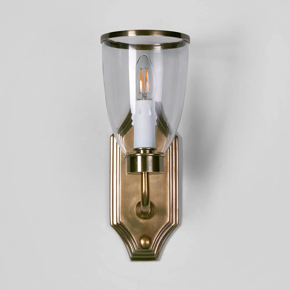 Westbrook Wall Light With Glass Shade Brass