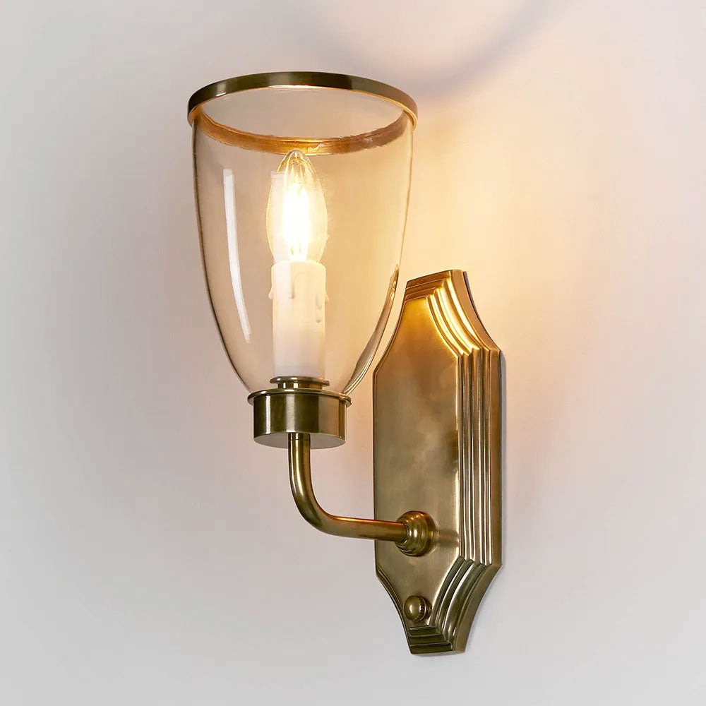 Westbrook Wall Light With Glass Shade Brass