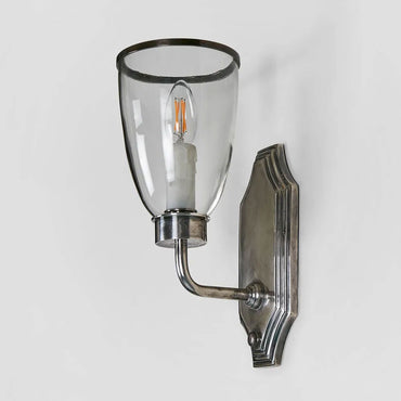 Westbrook Wall Light With Glass Antique Silver