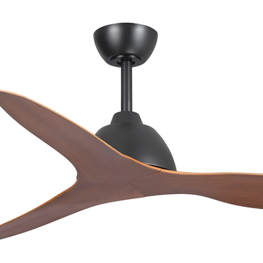 Breeze AC Ceiling Fan with Wall Control – Black With Koa Blades 52″