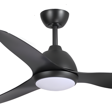 Breeze AC Ceiling Fan with LED Light – Black 52″