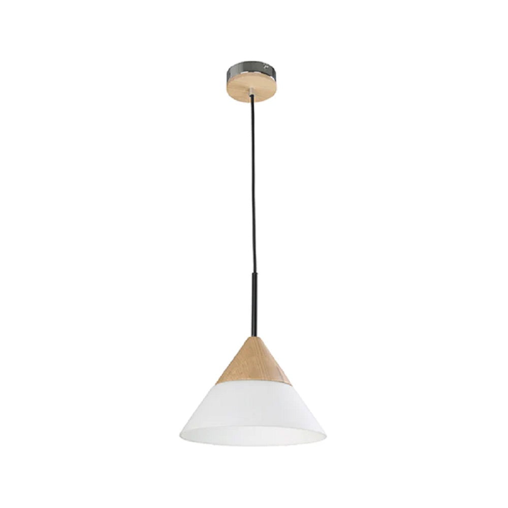 FINN: Blonde Wood & Opal Glass Pendant Lights