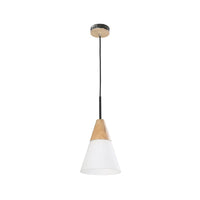 FINN: Blonde Wood & Opal Glass Pendant Lights