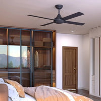 Heron Indoor/Outdoor Ceiling Fan – Black 52″